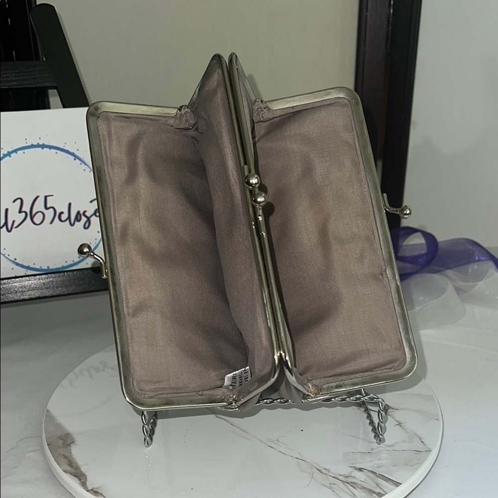 Silver Quilted Clutch by Source Unknown Clutches & Wristlets - Picture 4 of 6